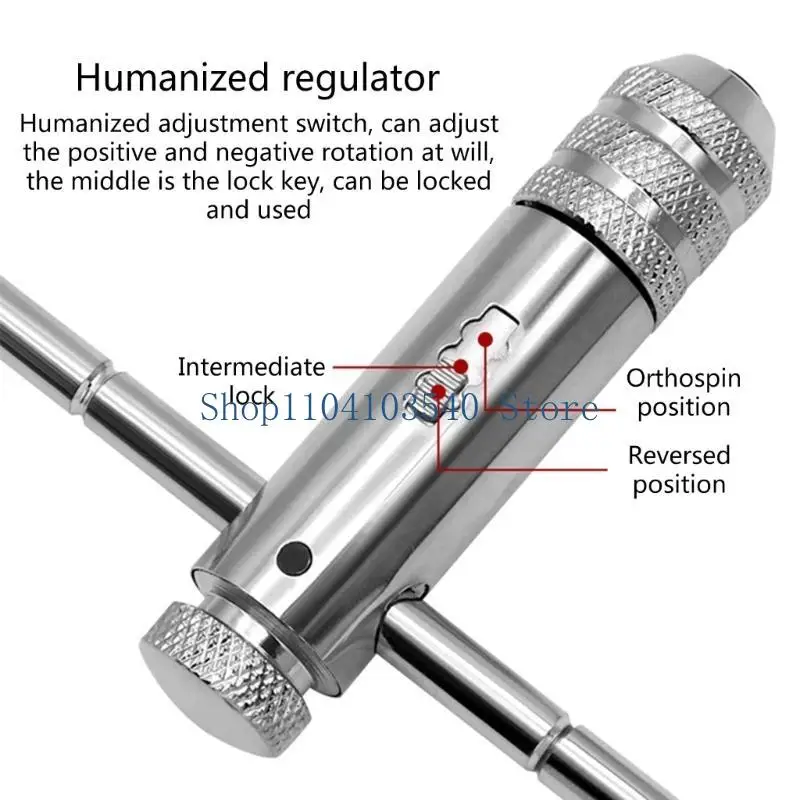 02DC Ajuste ajustável da mão-t Chave suporte do suporte toque com thread Tap Manual Tapping