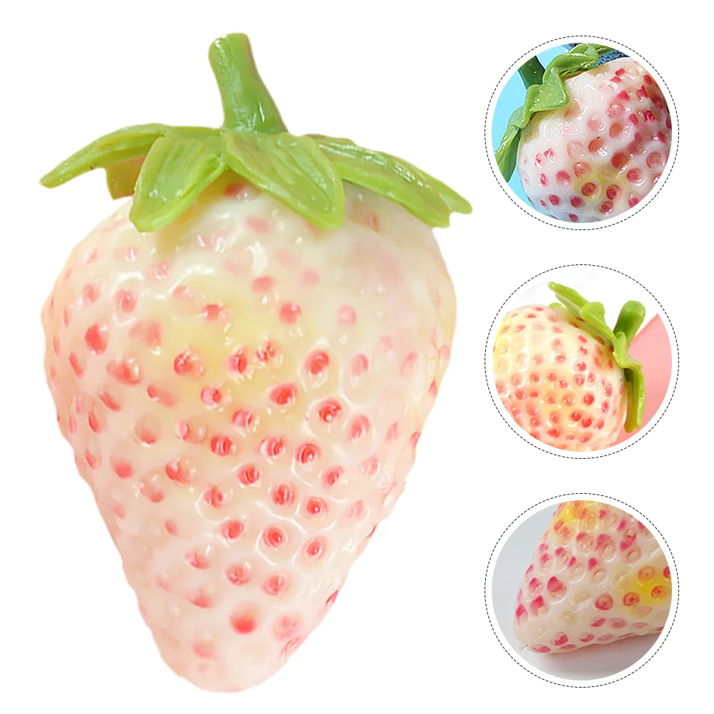 3 Pcs Simulated Strawberry Fake Fruit Fruits Artificial Ornament Strawberries Model Decorating Kit for Decoration Lifelike Faux