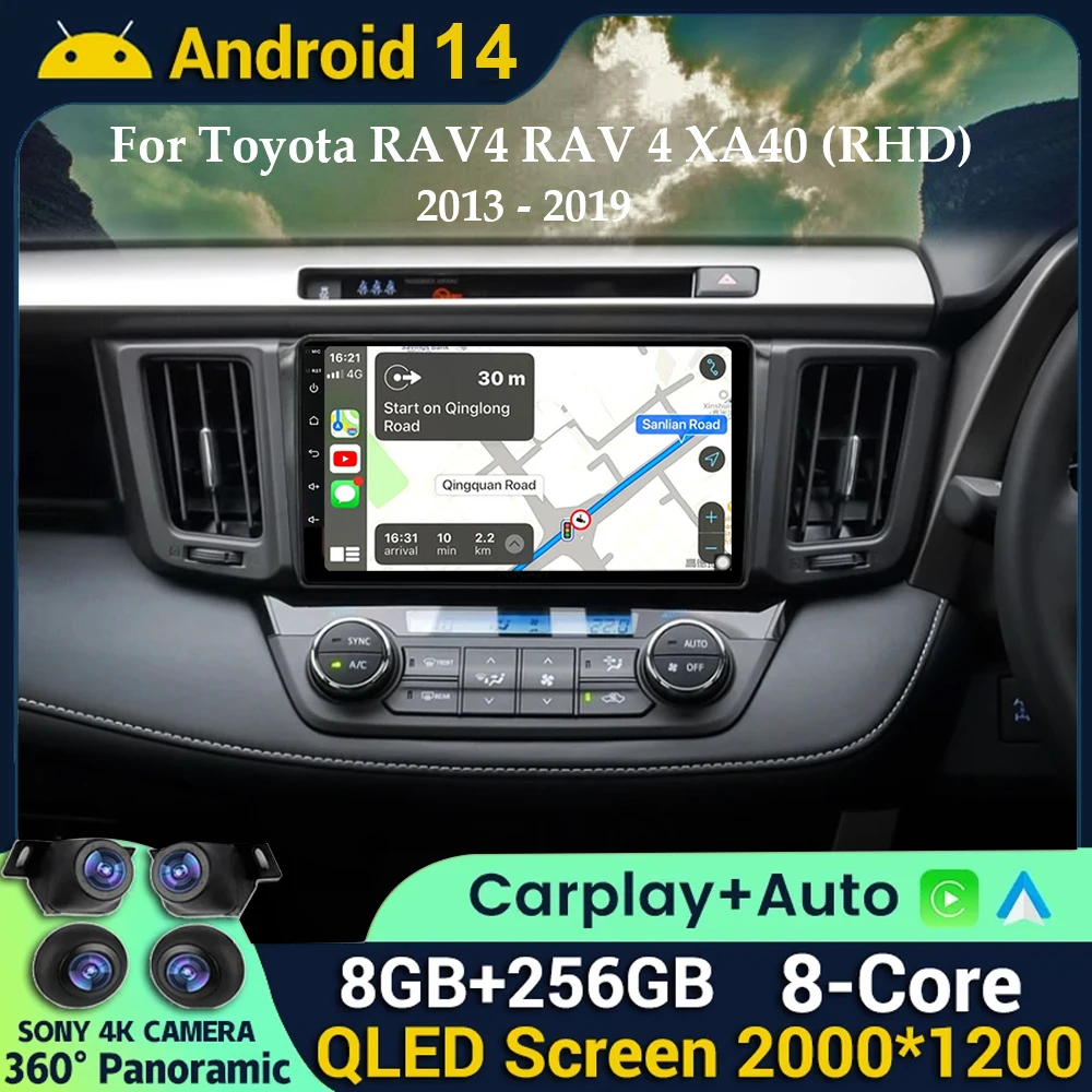 

Android 14 Car Radio Multimedia Player For Toyota RAV4 RAV 4 XA40 2013 - 2019 RHD Auto Wireless Carplay Car Stereo DSP Navi