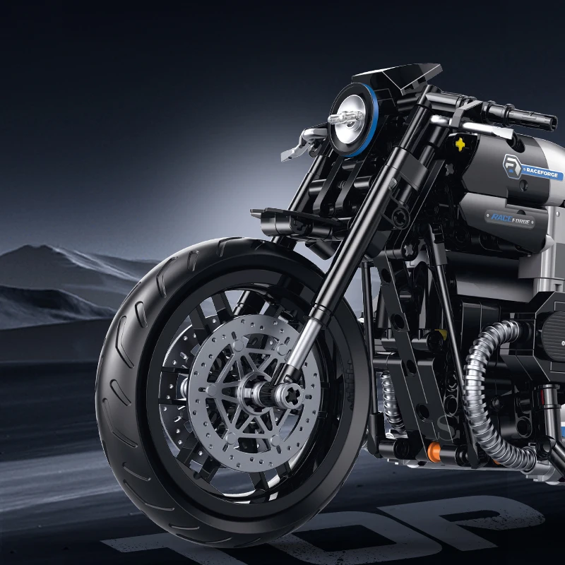 مجموعات اللبنات التقنية للدراجات النارية الكلاسيكية MOC الطوب 1:8 نموذج دراجة نارية هدايا عيد الميلاد للبنين أطفال الأطفال الكبار