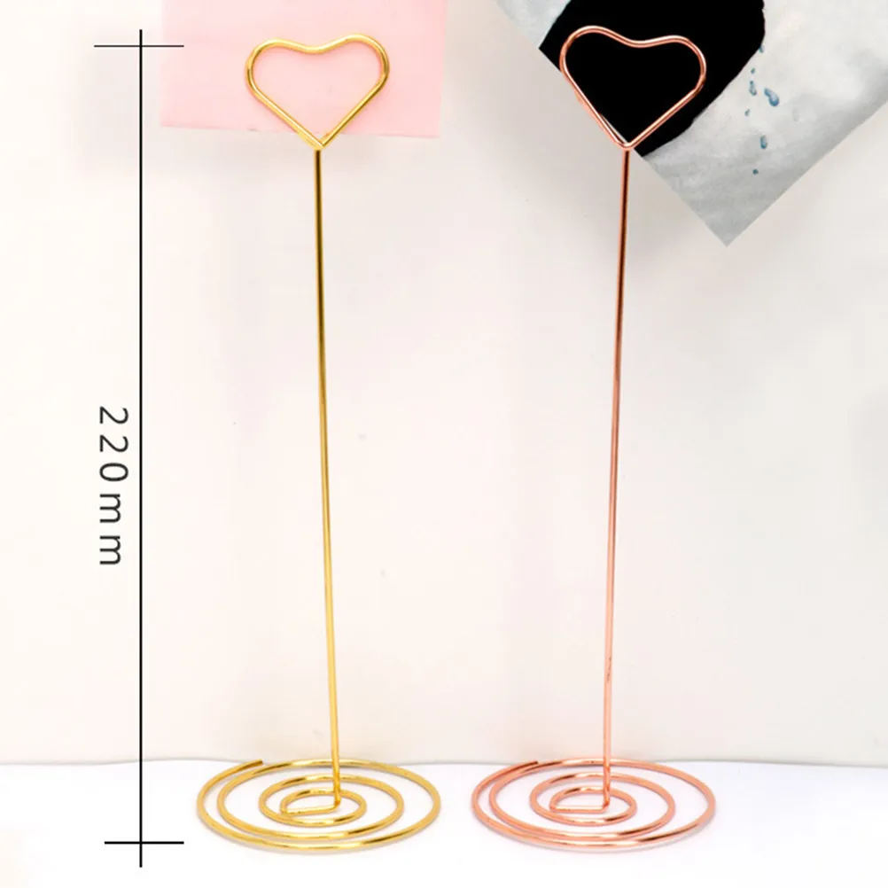 10Pcs Heart Shape Memo Clip Decorative Holder For Wedding Party Table Wedding Decorations Rose