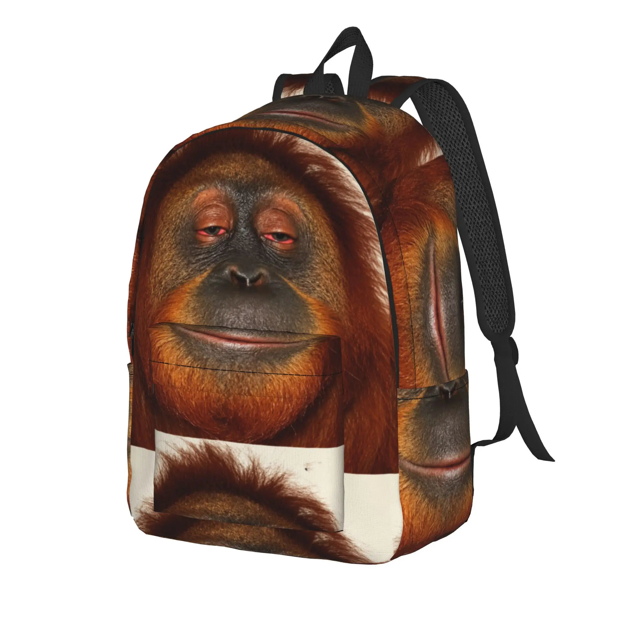 Orangutan Smiling Face Backpack  Outdoor Backpacks Female Designer Pattern School Bags Kawaii Rucksack