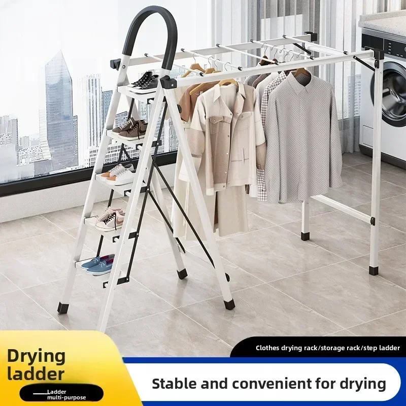 Herringbone Ladder Thickened Climbing Ladder Multifunctional Drying Rack Ladder Household Folding Four-step Five-step Ladder