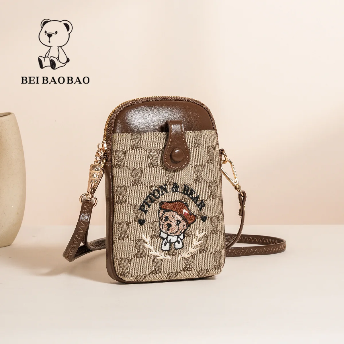 Beibaobao 2024 Nowa wszechstronna torba na ramię Crossbody Casual Mobile Bag Fashion Trend Bag Mini torba damska Bolso de mujer