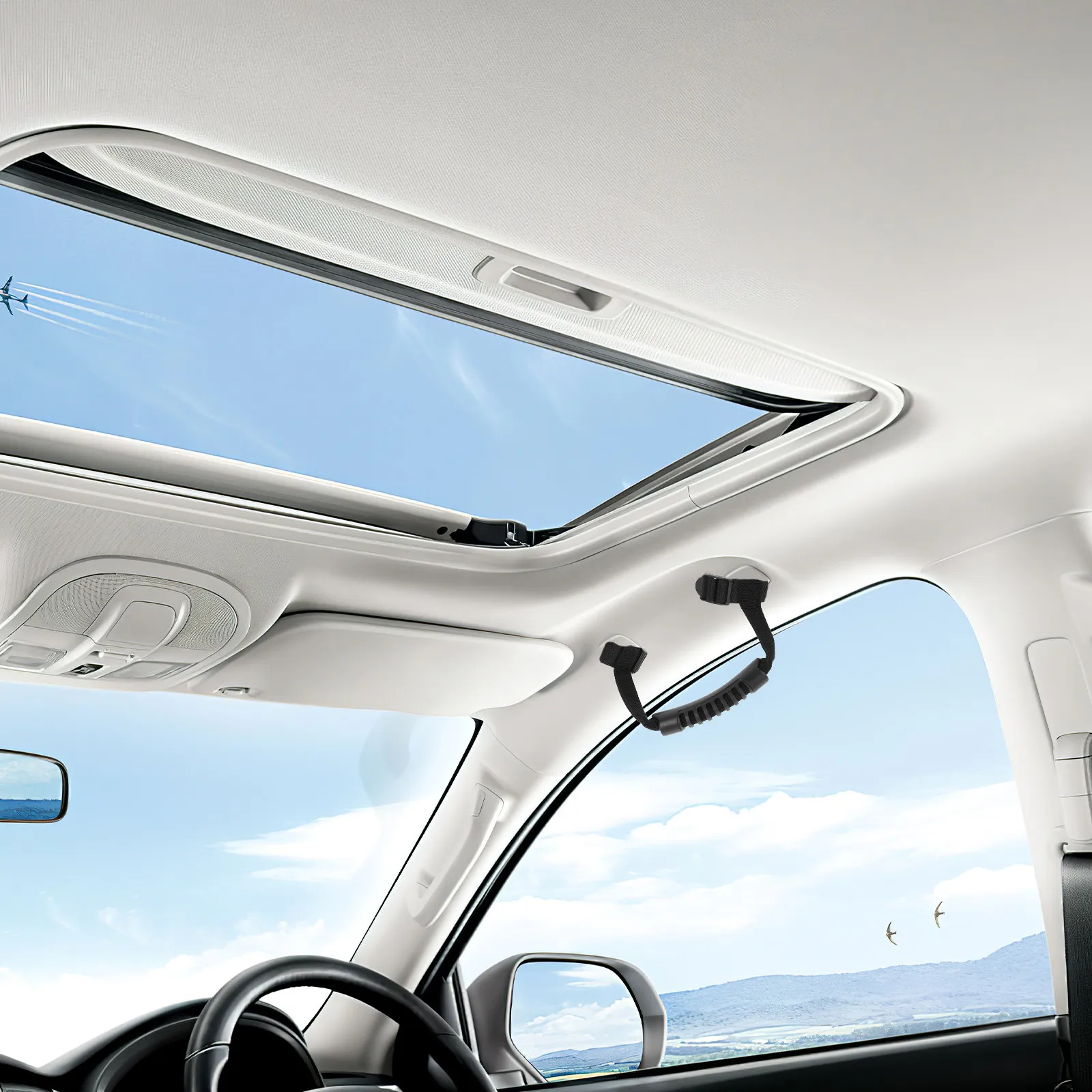 Roll Bar Grab Handle Automotive Roof Mount Hook Loop Vehicle Handle Universal Fit Easy Access Assistance Enhanced