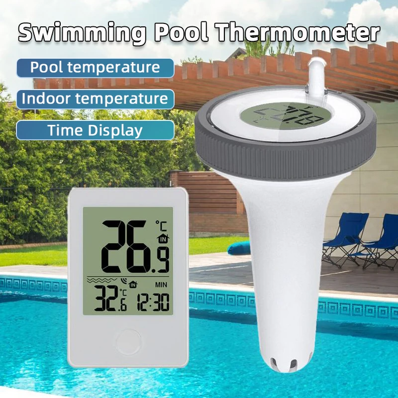 

Wireless Swimming Pool Thermometer Outdoor LCD Display Digital Floating Thermometers For Swimming Pool Bathrooms Aquarium