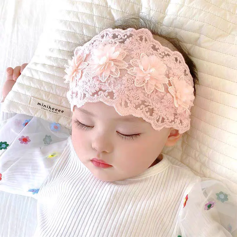 

Baby Girls Adorable Cute Flowers Lace Headband Hairband Summer Decorative Hair Accessories