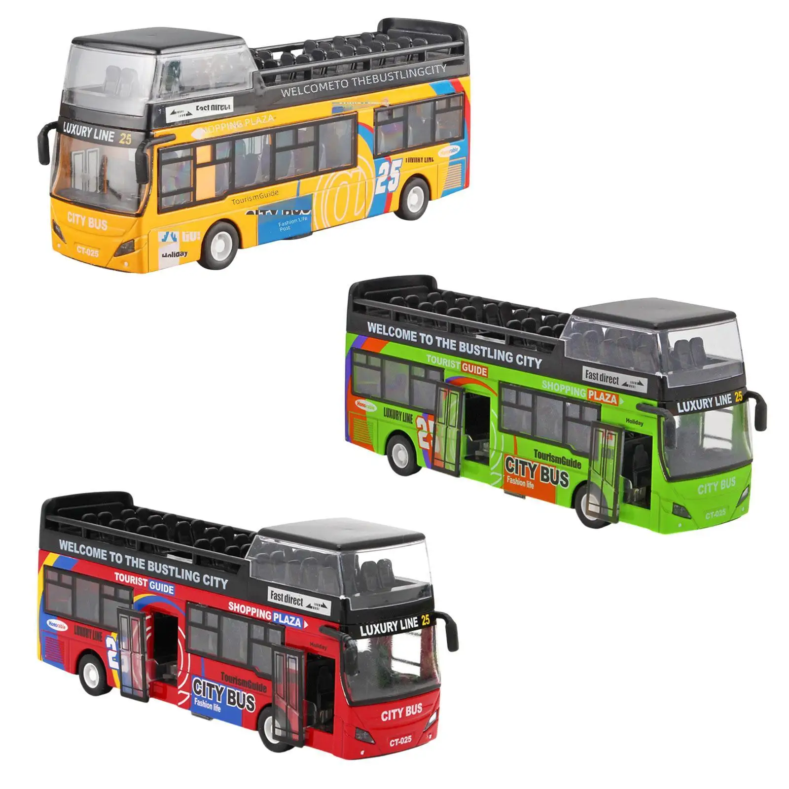 

Double Decker Bus toy two -storey bus bus bus Bus simulation for children's gift