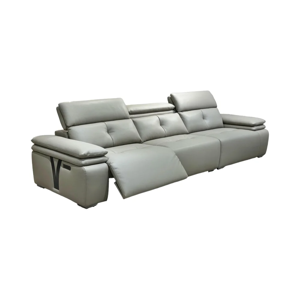 

#Modern Luxury Furniture Sectional Sofa Genuine Leather Functional Living Room with Plug for Apartment