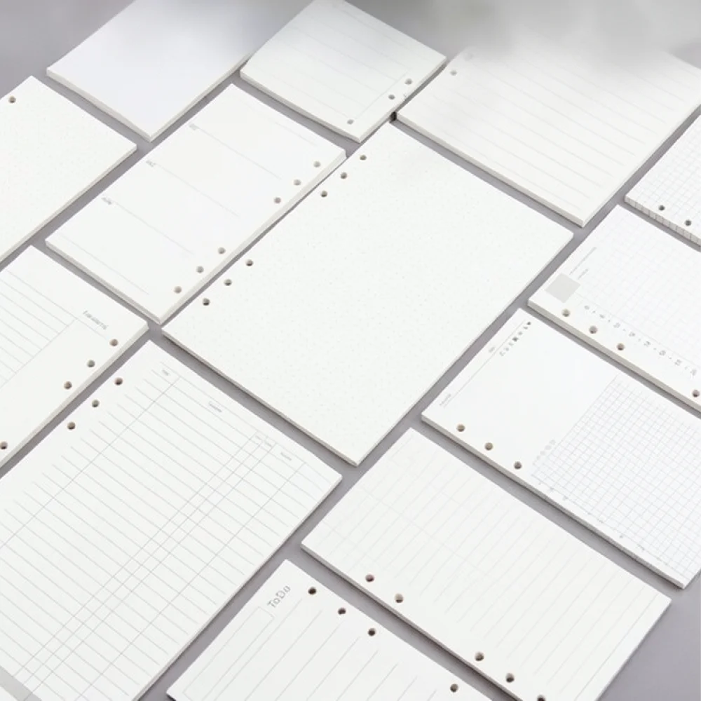 100g Thick Paper For A5 A6 A7 M5 Planner Notebook Refill 6 Hole Loose Leaf Insert Stationery School Writing Sheets