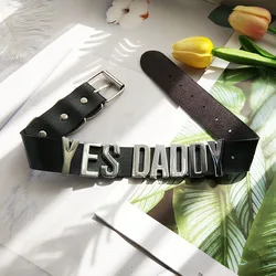 30mm Wide YES DADDY Pu Leather Letter Name Choker Necklaces for Women Men Goth Bdsm Collar Sexy Partywear Jewelry Support Custom