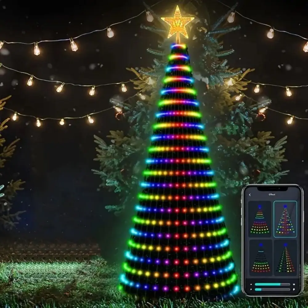 400 LED Smart Christmas Tree Lights Timer Function APP Control LED String Lights Music Sync RGB LED DIY Pattern Lights