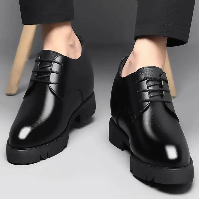 Buty podwyższające 12 cm, buty animacyjne, klasyczne buty do cosplayu, buty anime na grubej podeszwie dla małych mężczyzn, buty cosplay damskie, sznurowane buty.