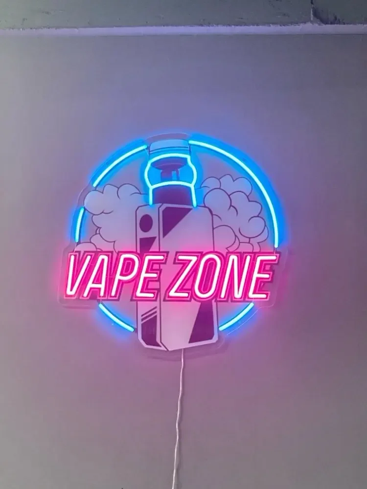 Cigarette Vape Neon Sign, Open Vape Smoke Shop Sign,Smoke Store Sign, Vape Zone Neon Decor, Man Cave Wall Decor view 2