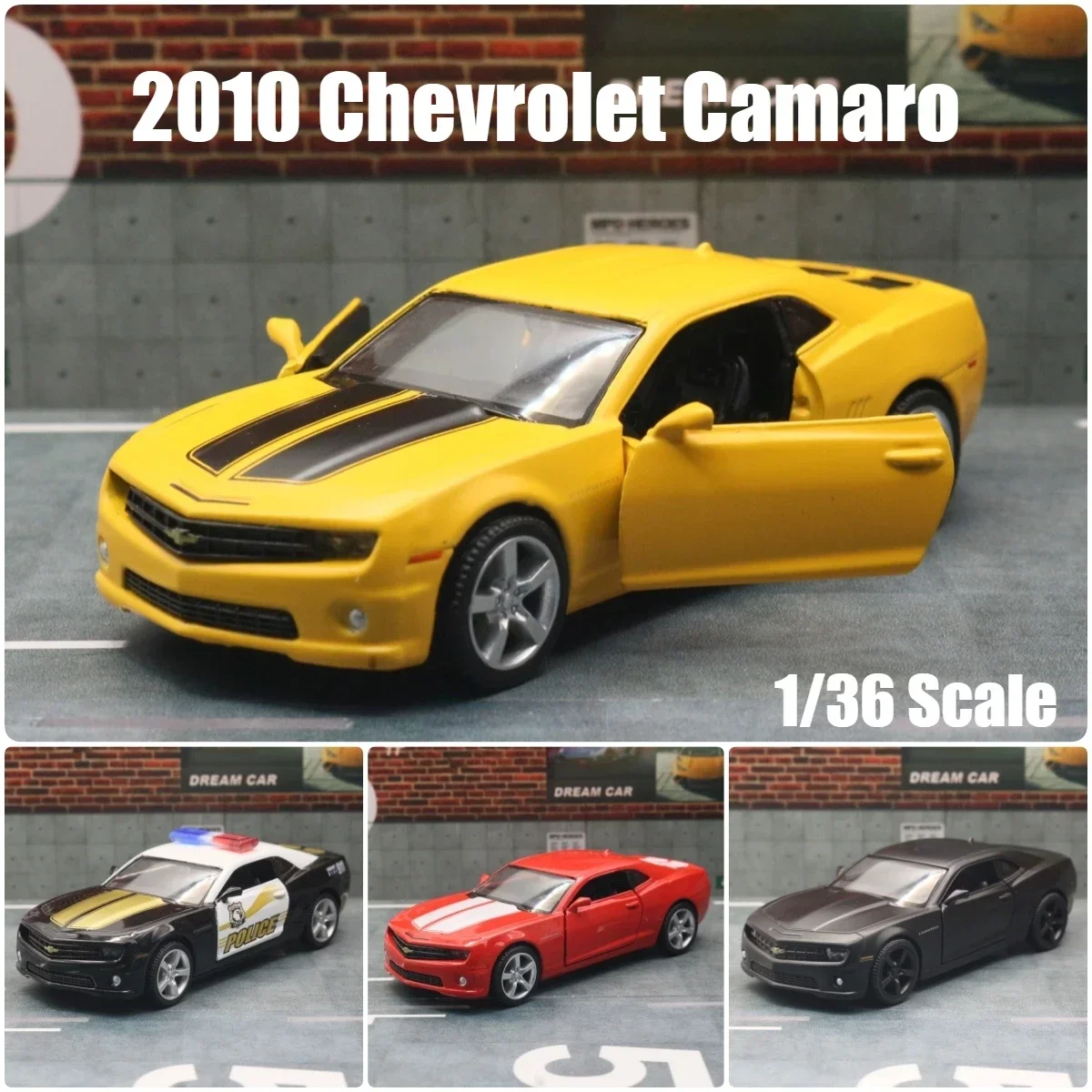 Chevrolet Camaro modelo de coche de juguete deportivo RMZ CiTY, vehículo en miniatura fundido a presión, Colección Pull Back, regalo para niños, 1:36