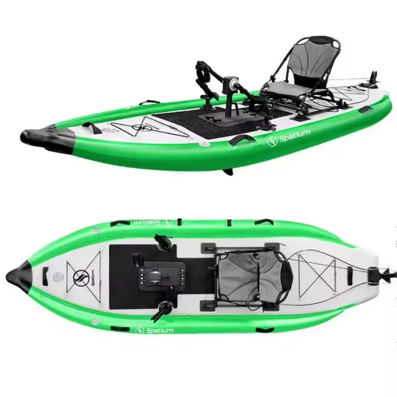 1 Person Pedal Kayak Multi-colour Available Drop Stitch Fishing Inflatable Foot Pedal Drive Rugged Kayak with Pedals