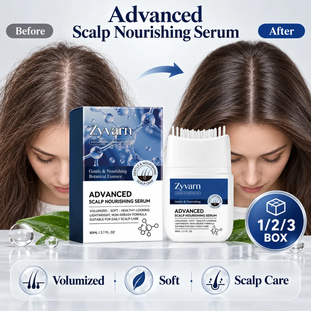 Advanced Scalp Serum 80ml Biotin Argan Jojoba Coffee Seed Oil No Rinse Formula with Comb Applicator for Frizz Dry Hair
