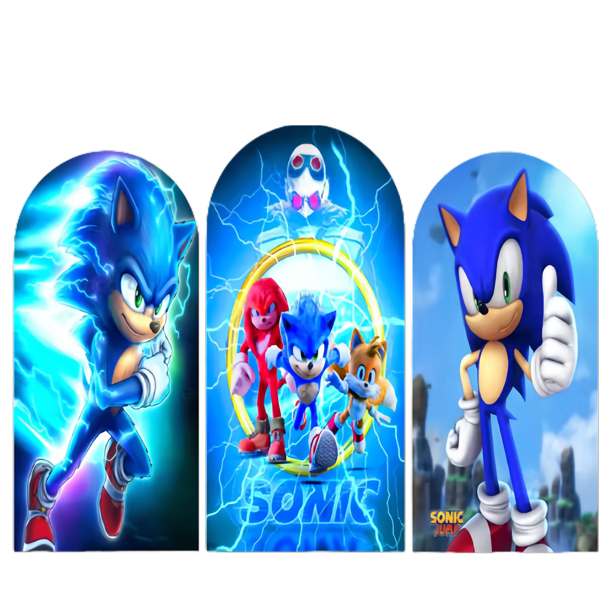 Sonic The Hedgehog Shadow Arch Cover Elastischer Hintergrund Fotografie für Hintergrund Babyparty Geburtstagsfeier Feier Requisiten