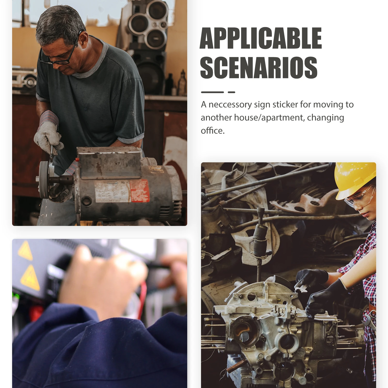 10pcs Premium Anti-Electric Label Safety Sign Sticker Red Fragile Sticking Roll Warning Adhesive For Carton