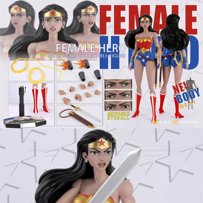 

Фигурка солдата в масштабе 1/6, красно-сине-золотой триколорный боевой костюм, патриотизм, Диана, 12 дюймов, полный комплект, в наличии, S-HERO SH007