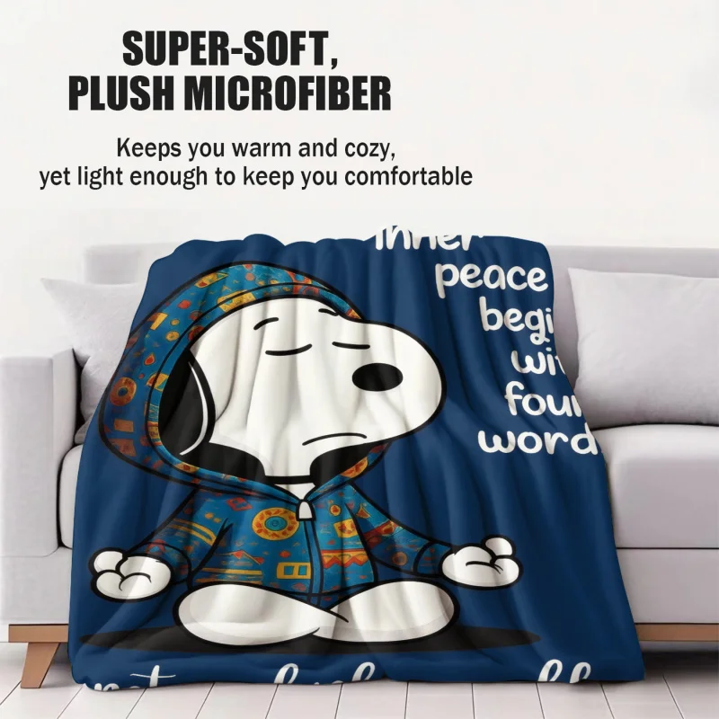 الفول السوداني سنوبي الفانيلا بطانية لينة دائم الفراش يلقي لغرفة المعيشة نزهة رقيق المفرش أريكة غطاء سرير