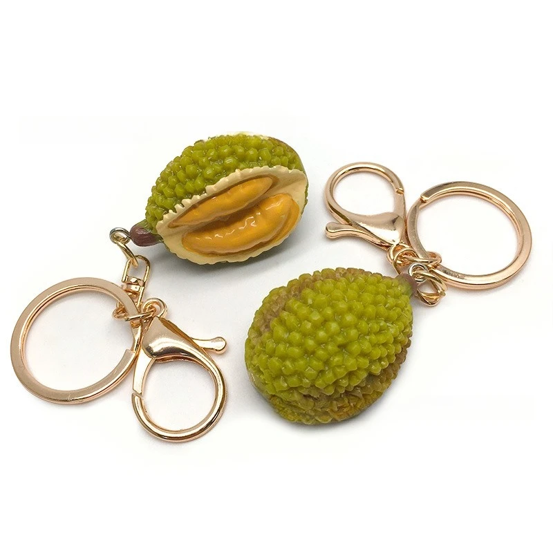 Cute 3D Fruit Charms Keychain Set For Purse Bag Zipper Pull 6 Styles Durian Watermelon Apple Lemon Carrot Orange