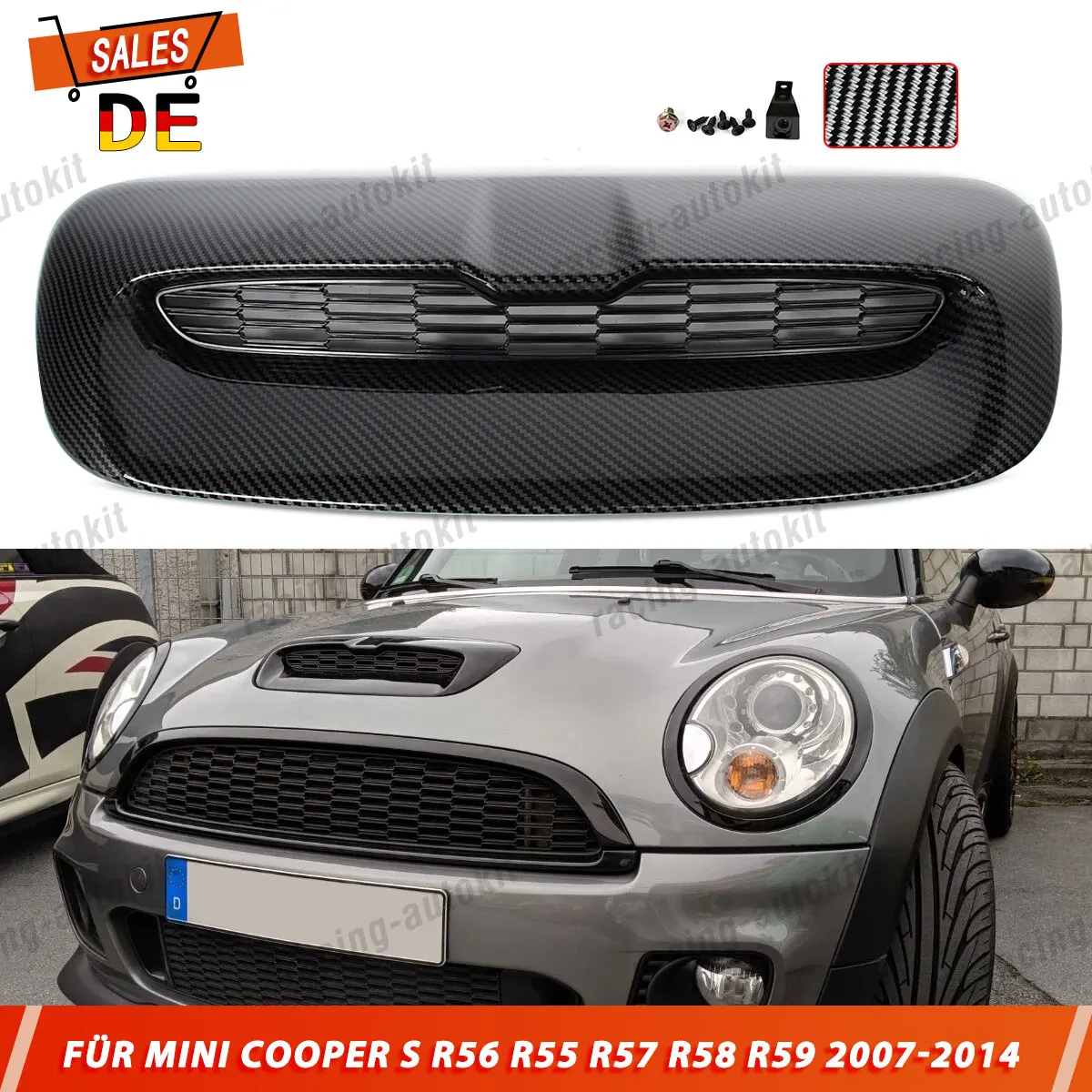 

Сетчатая решетка капота для BMW Mini Cooper S R55 R56 R57 R58 R59 2007-2014, воздухозаборник, гоночная решетка, обвес