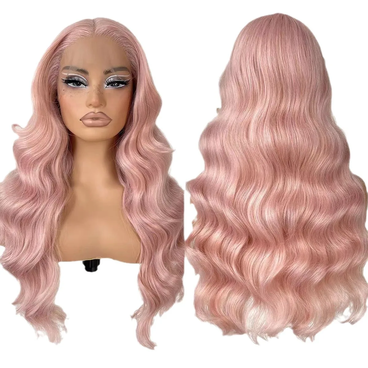 Elegant Daily and Party Wearing Synthetic Wigs, Made of High-temperature Fiber Material and Designed with Large Wavy Hair