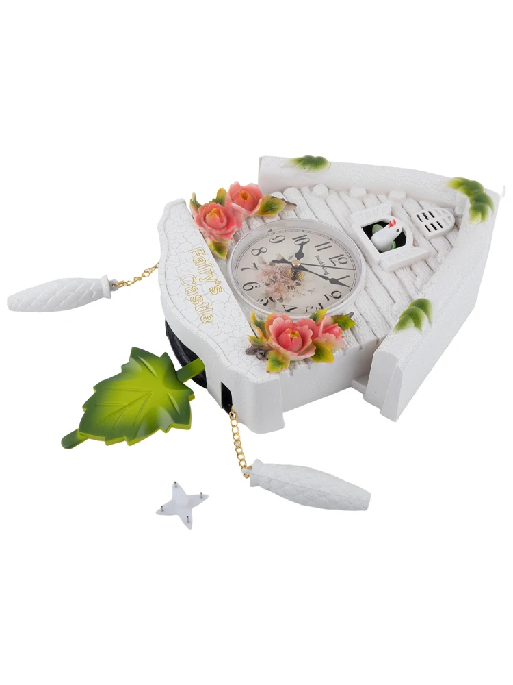 Artistic Wall Mounted Clock 42x26x10cm 16.5x10.2x3.9inch Cuckoo Pendulum Clock Charming House Motif Delightful Clock For Kids