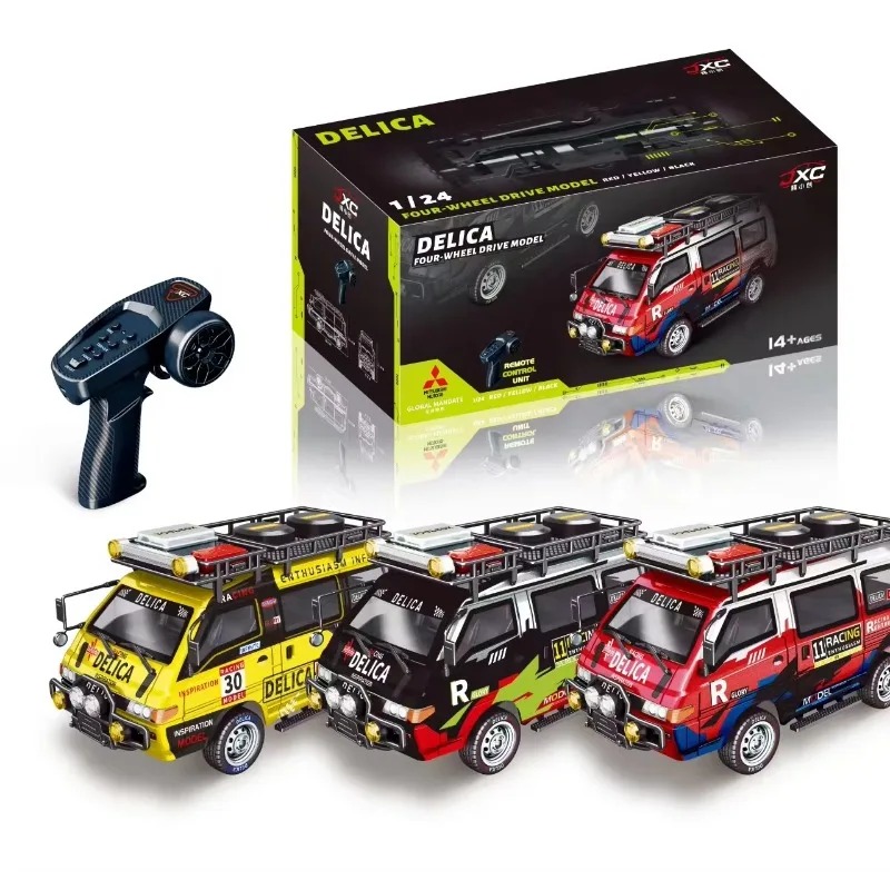 1/24 4WD RC coche simulación iluminación Control remoto coche de escalada cuerpo clásico 2,4G Control remoto modelo de juguete para regalo de adulto