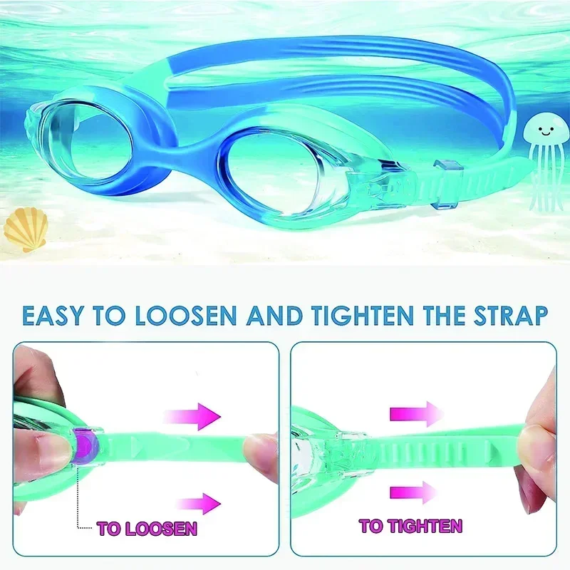 Profissional à prova dwaterproof água anti nevoeiro óculos de natação uv crianças lentes coloridas crianças óculos de natação gafas nata