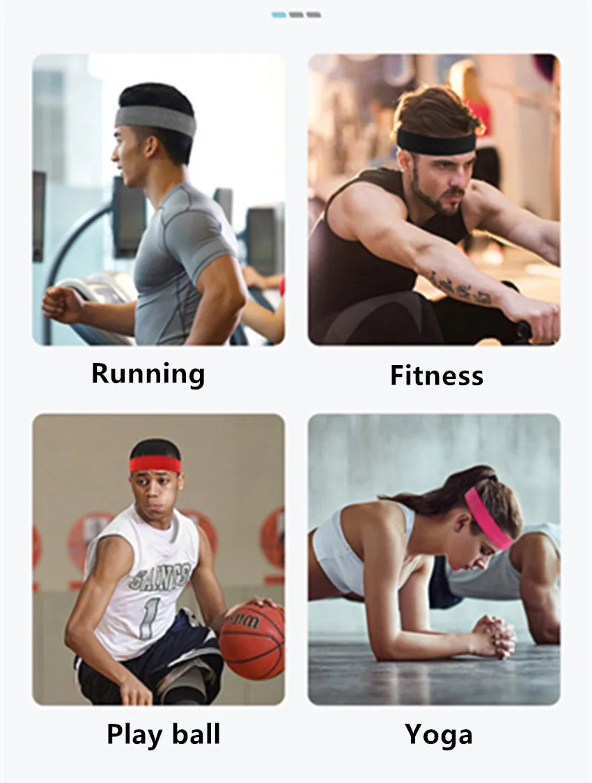 Reine Farbe Sport Stirnband Lauf Kopfbedeckung Schweiß Absorbierende Stirnband Basketball Antitranspirant Gürtel Fitness Schweiß Guide Gürtel – Detail 3