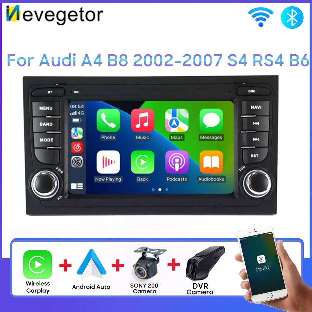 7 Zoll 8 Core Android für Audi A4 B8 2010-2015 s4 RS4 B6 Stereo Carplay Head Unit intelligentes System WiFi DSP Nr. 2din DVD