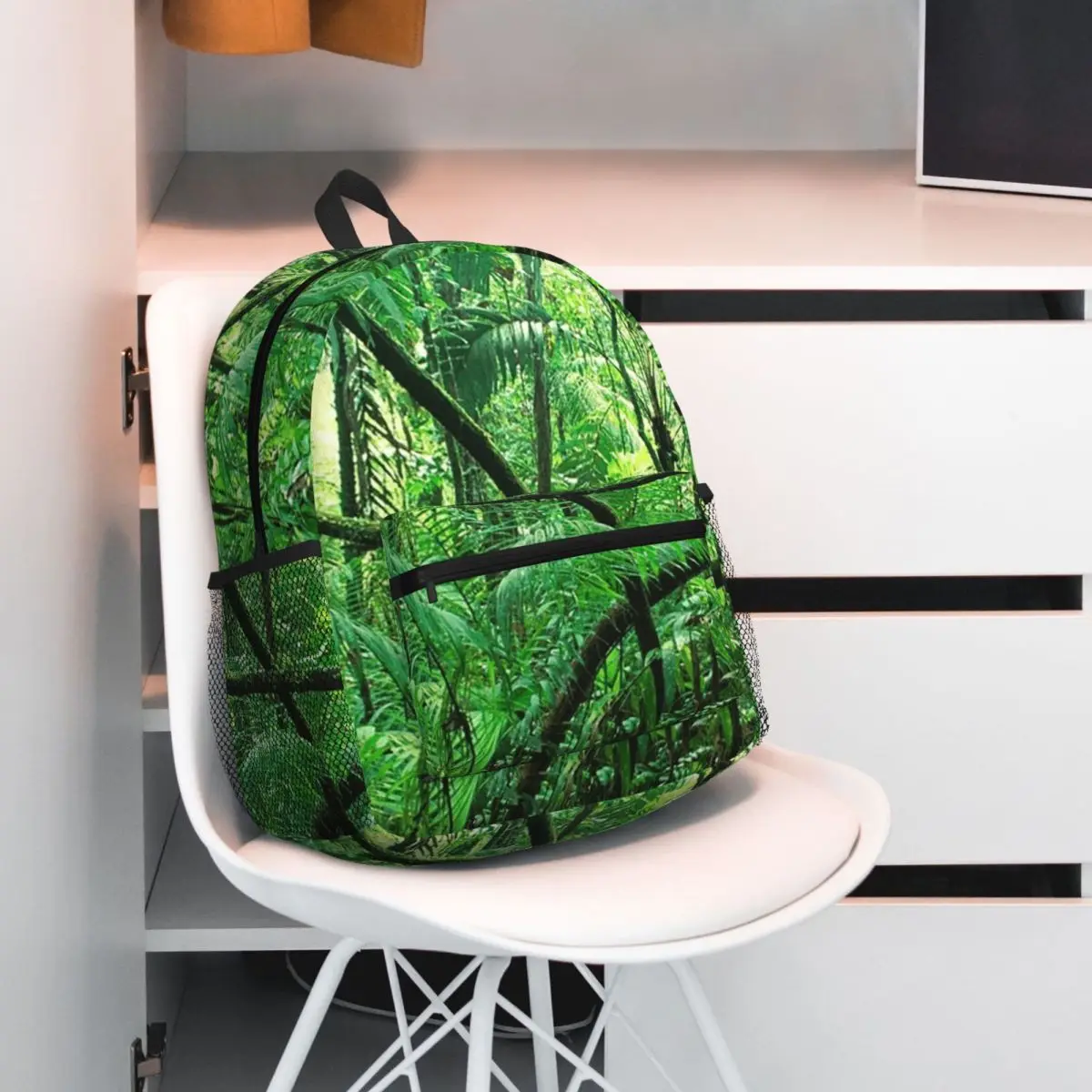 Rainforest Tropical Plants Backpack Daypack Large Capacity Kids BookBag School Bag Shoulder Bags for Men Women