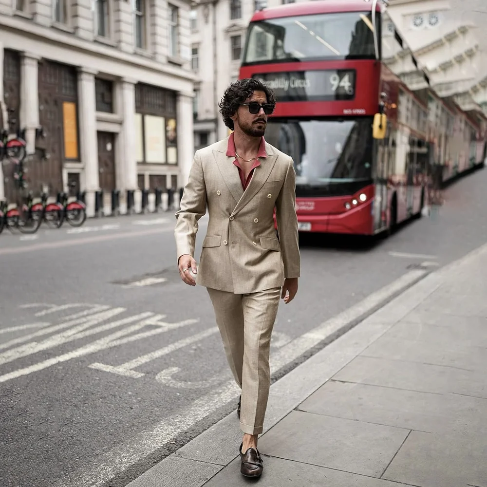 

Summer Casual Suit For Men 2 Pieces Jacket Pants Blazer Sets Formal Wedding Prom Suits Groom Tuxedos