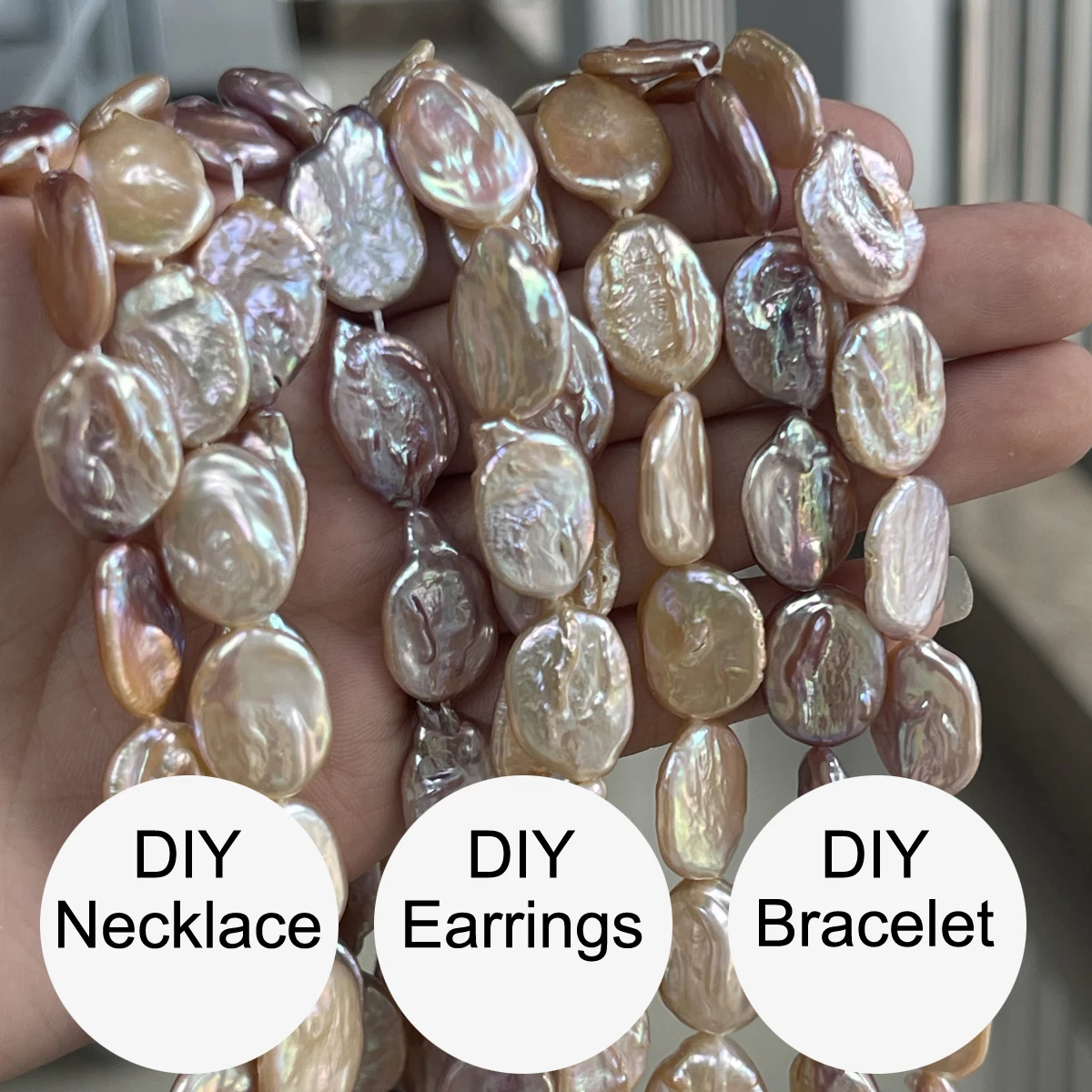 

14x16mm Candy Color Baroque Natural Freshwater Pearl Loose Beads for Needlework Jewelry Making DIY Necklace Earrings Accessories