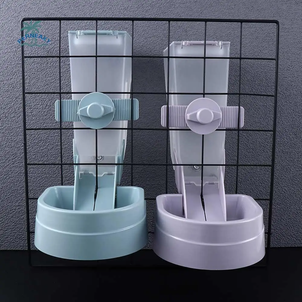 

For Puppy Cats Rabbit Pet Plastic Water Bottle Dispenser Cage Hanging Food Container Drinker Pet Bowls Feeder Pet