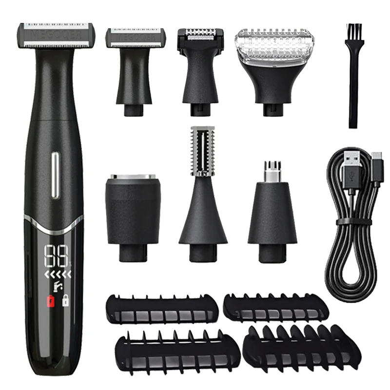 6 in 1Unisex Intimate Areas Haircut Precision Shaver Men Bikini Line Sensitive Razor Hair Shaving Trimmer Face Beard Clipper