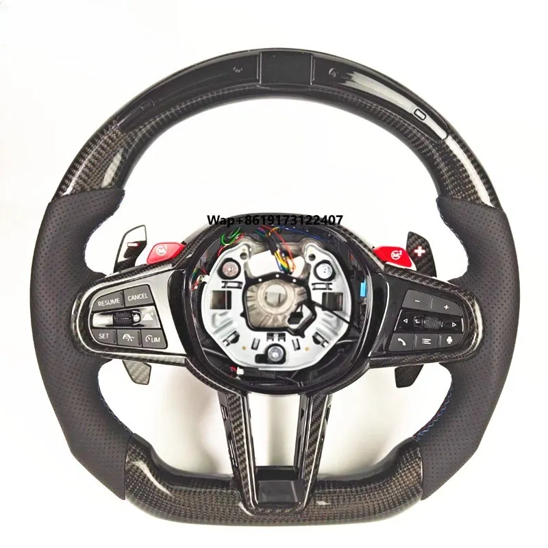 

LED Car Steering Wheel Carbon Fiber Perforated Leather For Supra GR A90 A91 MKV MK5 MK4 2019-2026 Racing Sport Wheel