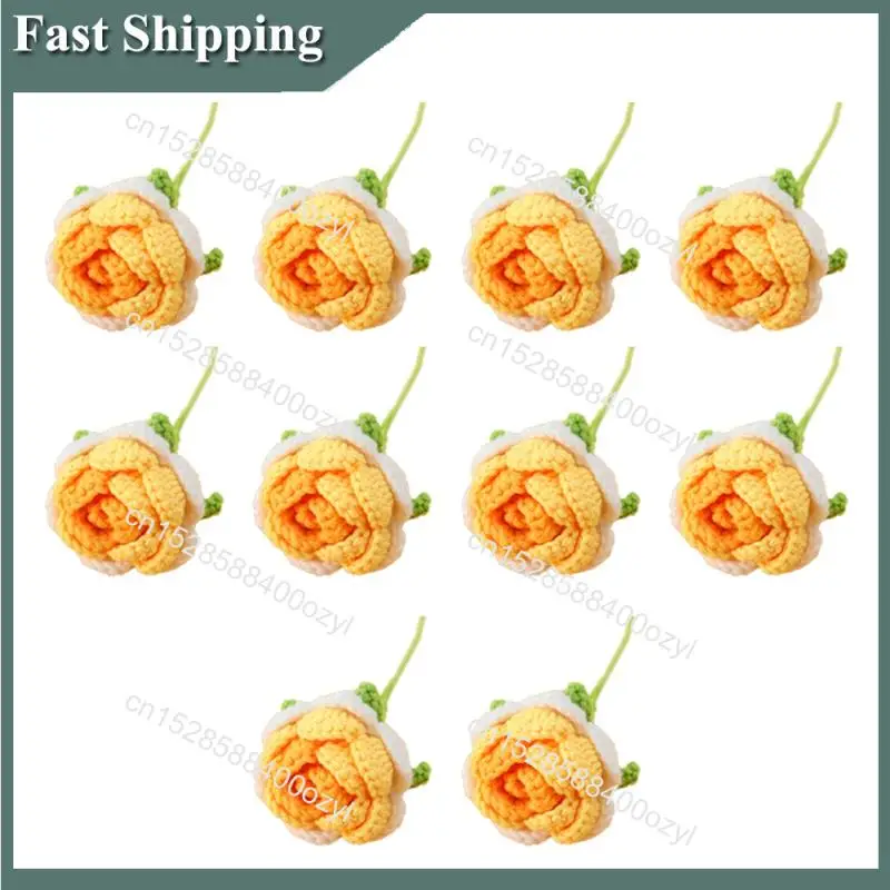 

Августские вязаные розы ручной работы, искусственные цветы, вязаный крючком букет, украшение стола, праздничный подарок