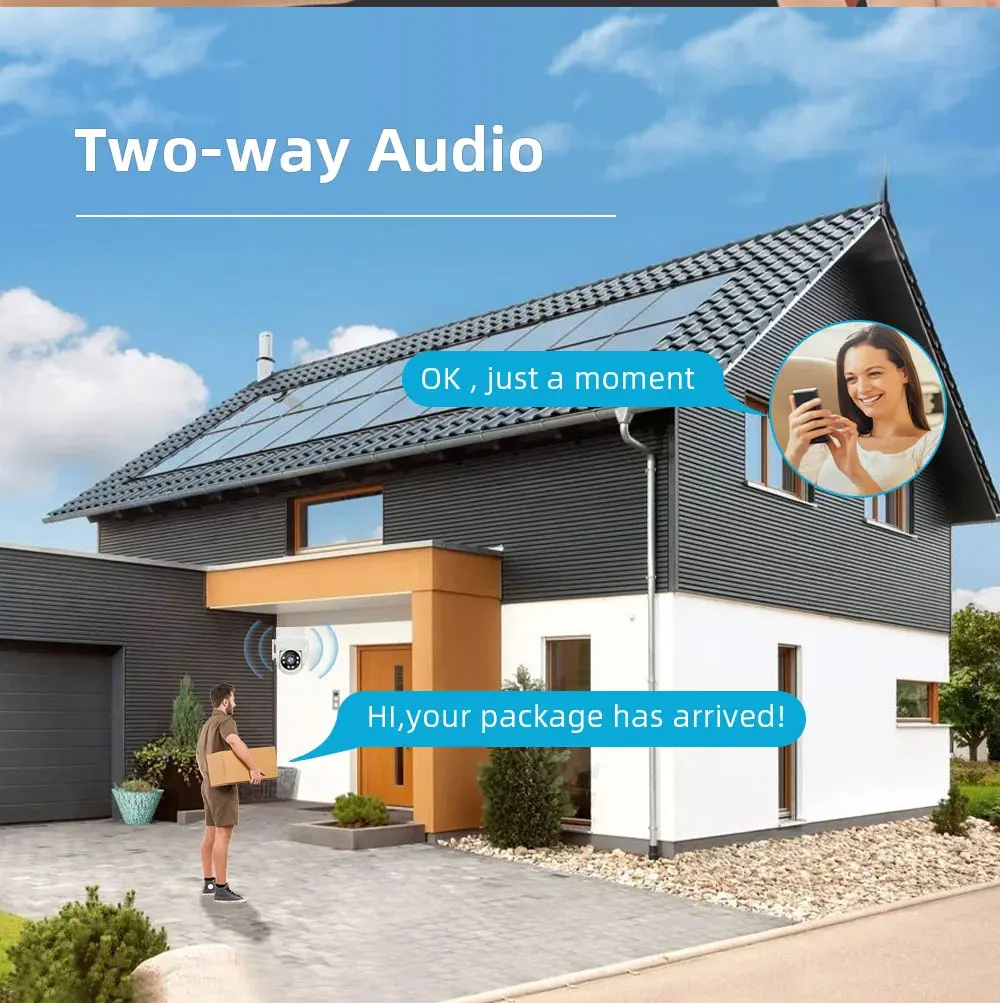 AIOOK Outdoor Security Camera HD 4MP Wifi Camera PTZ Mobile Tracking IP CCTV Night Vision Two Way Intercom YOOSEE APP