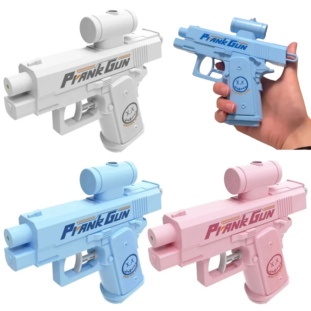 Pistola de agua bidireccional de broma, Mini pistola de chorro de broma reutilizable, pistola de agua peculiar multiusos para bromas divertidas y diversión al aire libre, 2 uds.