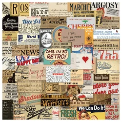 58pcs Vintage European American Poster Stickers For Guitar Suitcase Scrapbook Scrapbooking Material Retro Sticker Craft Supplies