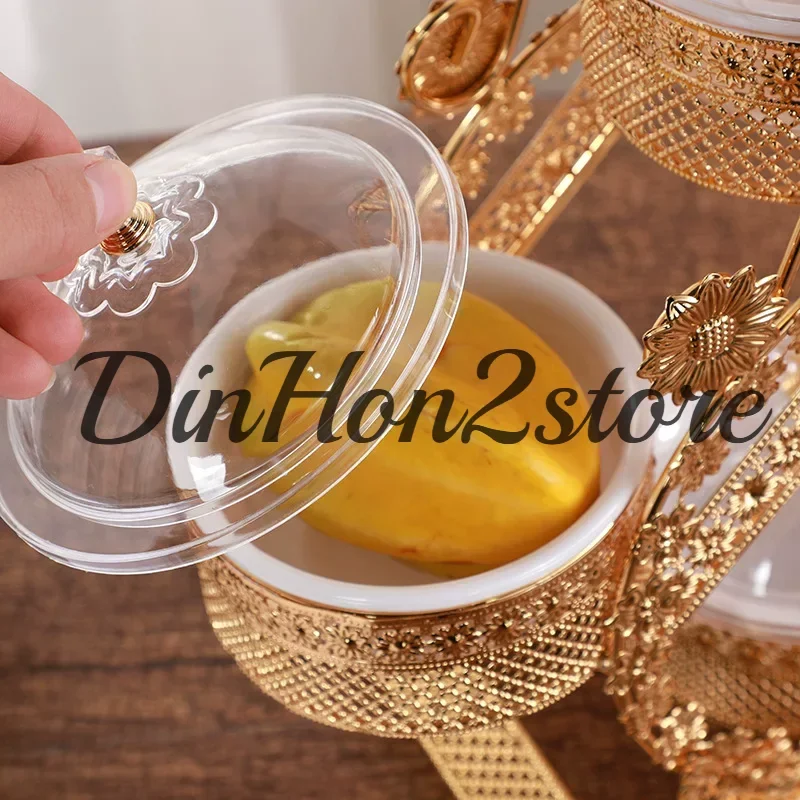 European retro hotel premium exquisite fruit basket light luxury dried fruit box stepped four box snack fruit box