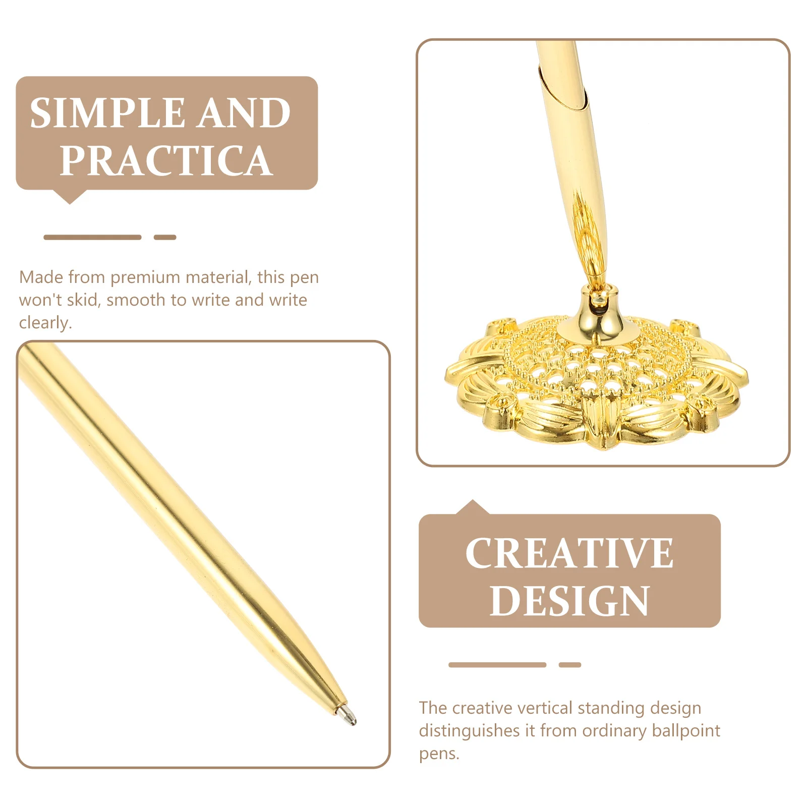 

2pcs Metal Signing Pen Set with Stand Wedding Guest Book Decor Retro Desktop Holder for Bride Camouflage Design