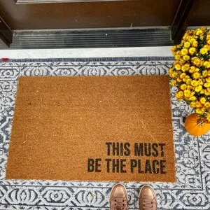 This Must Be the Place Doormat Funny Welcome Mat Personalized Housewarming Gifts Coir Anti-slip Super Absorbent Outdoor Rugs