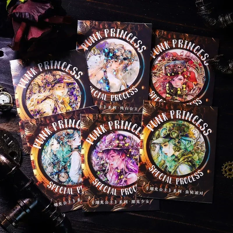 5Sheets materials Punk style handbook Decor Paper Scrapbook Cut Adhesive handmade 168*116mm PET Sticker Diary