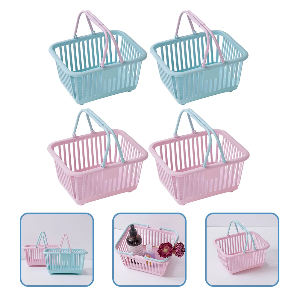 4Pcs Storage Basket Shopping Basket Kids Grocery Basket with Handles Small Retail Shopping Baskets for Party Favors, Storage,