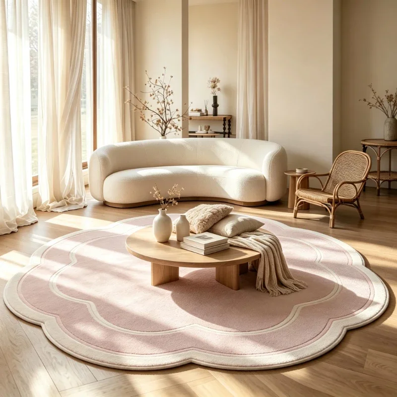 Irregular Shape Living Room Decoration Carpet Flower Shape Rugs for Bedroom Fluffy Soft Lounge Floor Mat Thick Plush Bedside Rug