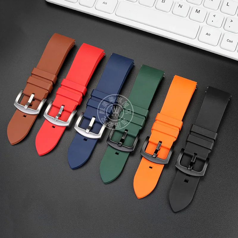 Fluororubber watchband For GUC Darth Vader YA101203 YA101202 waterproof black orange brown green rubber watch strap accessories